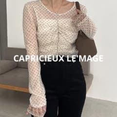 CAPRICIEUX LE'MAGE フロッキードットブラウス アイボリー - メルカリ