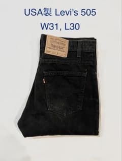 90s levi's 505 black denim USA製　後染めのサムネイル