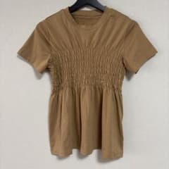 【美品】シャーリング 半袖カットソー ブラウン　SENSE OF PLACEのサムネイル