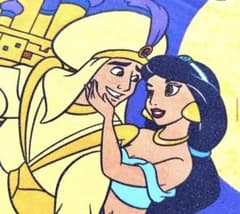 両面丸一枚　アラジン　ジャスミン　ビンテージシーツ　生地　カバー　ヴィンテージのサムネイル