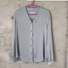 【美品】UNITED ARROWS 長袖ブラウス/グレー/きれいめ/とろみのサムネイル
