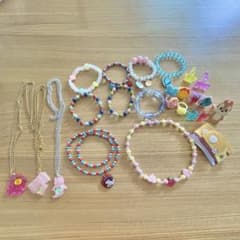 【美品】キッズ アクセサリー ネックレス ブレスレット リング ビーズ