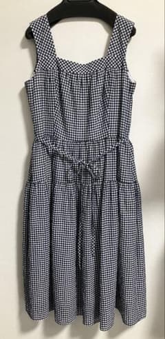 Rene ルネ　ギンガムチェック　ノースリーブ　ワンピース　夏服　38 M〜L Rene ルネ ギンガムチェック ノースリーブ ワンピース 夏服 38 M〜L