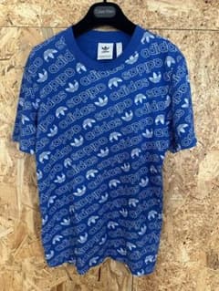 【2018SS/CE1557】アディダスオリジナルス 総柄 Tシャツ 青 L