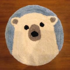 白くま　ラグマット　直径34センチのサムネイル