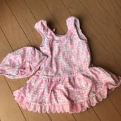 水着 女の子 ワンピース　帽子付き　100のサムネイル