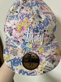 【希少】STUSSY × NEWERAコラボキャップ 7 1/2 総柄 2007のサムネイル