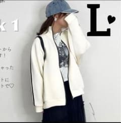 しまむら Helm  ダンボールトラックジャケット ホワイト　L  taiyouのサムネイル