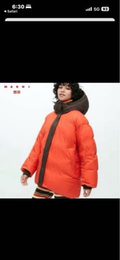 MARNI フード付きダウンジャケット 40 MARNI フード付きダウンジャケット オレンジ - メルカリ