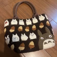 となりのトトロ ほこモコ刺繍シリーズ ランチトートバッグ ブラウンのサムネイル