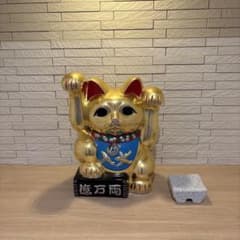【gold leaf】K24純金箔　金色の招き猫 高さ約32センチ gold leaf】K24純金箔 金色の招き猫 高さ約32センチ - メルカリ
