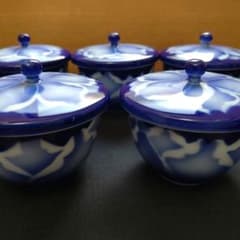 深川製磁 蓋付き 汲出揃 湯呑み 5客 花 木箱付き - メルカリ