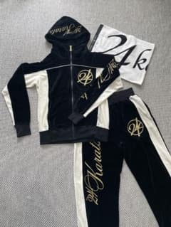 24karats STAYGOLD ベロアジャージ　LDH 24karats ベロアジャージ 上下 М 黒 金ロゴ EXILE LDH - メルカリ