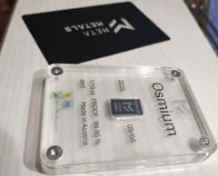 メーカー保証書付き】オスミウム インゴット重量3.11g純度99.95