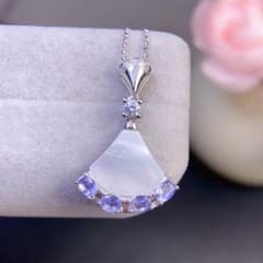 天然タンザナイト ネックレス 3×4mm S925シルバー - メルカリ