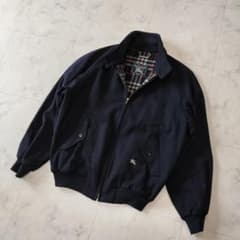 希少 90s バーバリー ラムウールハリントンジャケット M G9 ネイビー