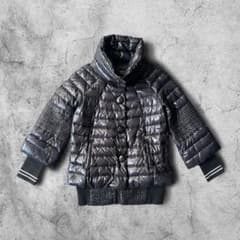 ダウンジャケット 光沢ダークコア Y2K 平成ギャル グランジ ショート丈