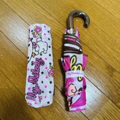 マイメロディ 折りたたみ傘 レオパード柄 ピンク ドット 未使用 経年劣化ありのサムネイル