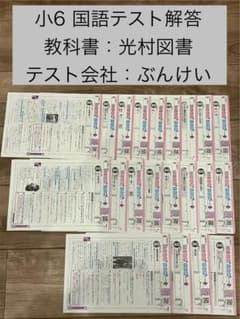 小6 国語 カラーテスト こたえ・てびきシート 1年分 - メルカリ