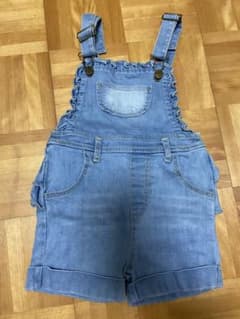 デニムオーバーオールショートパンツ　サロペットのサムネイル