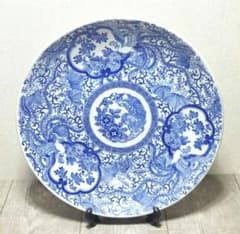 古伊万里 染付 鳳凰 幻獣 雷文 花紋 獅子 染付 大皿 絵皿 有田焼 飾り皿 古伊万里 染付 鳳凰 幻獣 雷文 花紋 獅子 染付 大皿 絵皿 有田焼 飾り