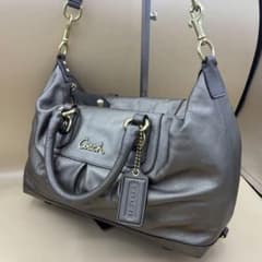 COACH 2WAY ショルダーバッグ レザー ブロンズ 系 F15445 - メルカリ