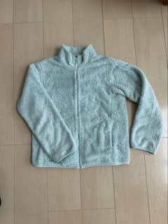 ユニクロ キッズ 150 水色 フリース ジャケット
