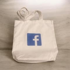 Facebook ロゴ キャンバストートバッグ ホワイトのサムネイル