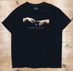 Tシャツ 古着 00s @ALL ミケランジェロ L アダムの創造 黒 美品