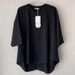 完売【新品タグ付き】ZARA コットンコクーンTシャツ M 黒のサムネイル