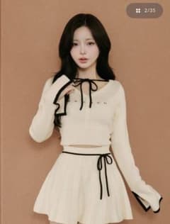 Darich ウエストオープンリボンデザインニットミニワンピース - メルカリ