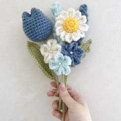 癒される 枯れない花束￤ハンドメイド￤かぎ針編み￤ニットフラワー￤インテリアのサムネイル
