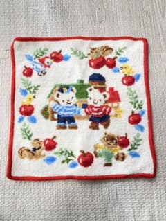 【familiar】ハンカチ シェニール織　ハンドタオル ファミリアのサムネイル