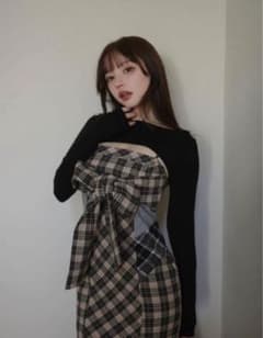 andmary Juni check dress beige M ワンピース - メルカリ