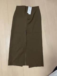 【新品】【大幅値下げ】ZARA スリットスカート　ブラウンのサムネイル