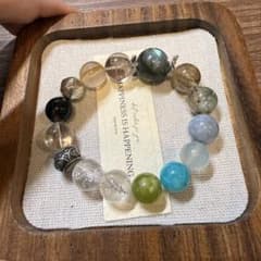 大玉ミックス多宝ブレスレット❣️内径15.8cm オリジナル天然 多宝大玉ブレスレット15.5cm 11.5-13.5mm - メルカリ