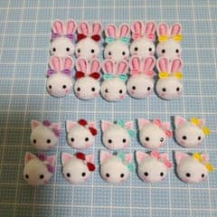 つまみ細工うさぎ・ねこ(中)パーツセットのサムネイル