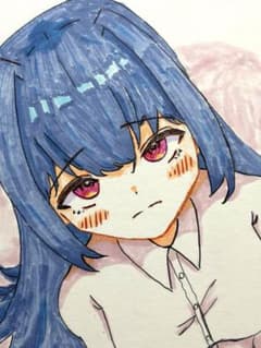【手描きイラスト】 オリジナルキャラクター　色紙　女の子　水性筆ペンのサムネイル