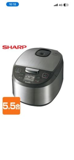 SHARP 炊飯器 KS-S10J-S 5.5合のサムネイル