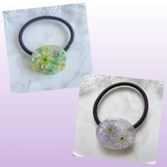 在庫SALE】ドライフラワー ヘアゴム レジン 2個セット - メルカリ