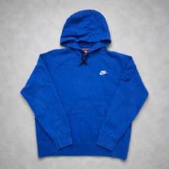 NIKE パーカー ブルー 青 L 袖ジップポケット ギミック プルオーバーのサムネイル