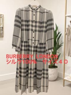 Burberry London ノバチェック シルクワンピース 40のサムネイル