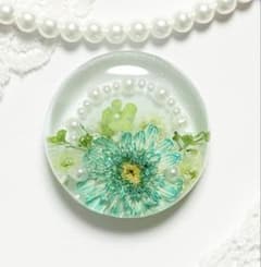 678可憐な♡レジンヘアゴム 爽やかグリーン パールリング - メルカリ