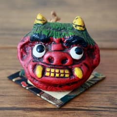 赤鬼の土鈴 昭和レトロ（9cm / 4in）のサムネイル