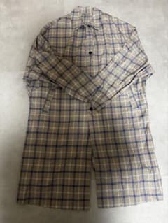 TK チェック柄 春用ロングコート　長袖シャツ 約100cmのサムネイル