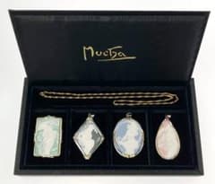 MUCHA ミュシャ「四芸術」カメオ 宝飾ペンダント・コレクションセット 