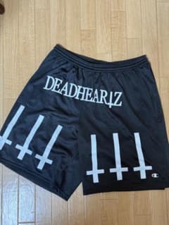 Champion DEADHEARTZ古着　ブラックメッシュショートパンツ XLのサムネイル