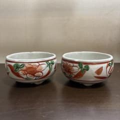 赤絵 三足小鉢 2客セット 陶芸のサムネイル