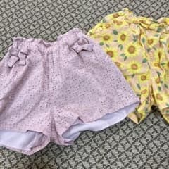 薄紫色とひまわり柄ハーフパンツセットのサムネイル