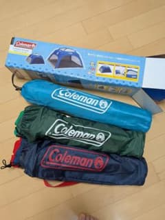 Coleman Tent Screen Shade (Argyle/Blue) + 2 Chairs